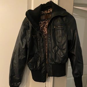 Black leather jacket